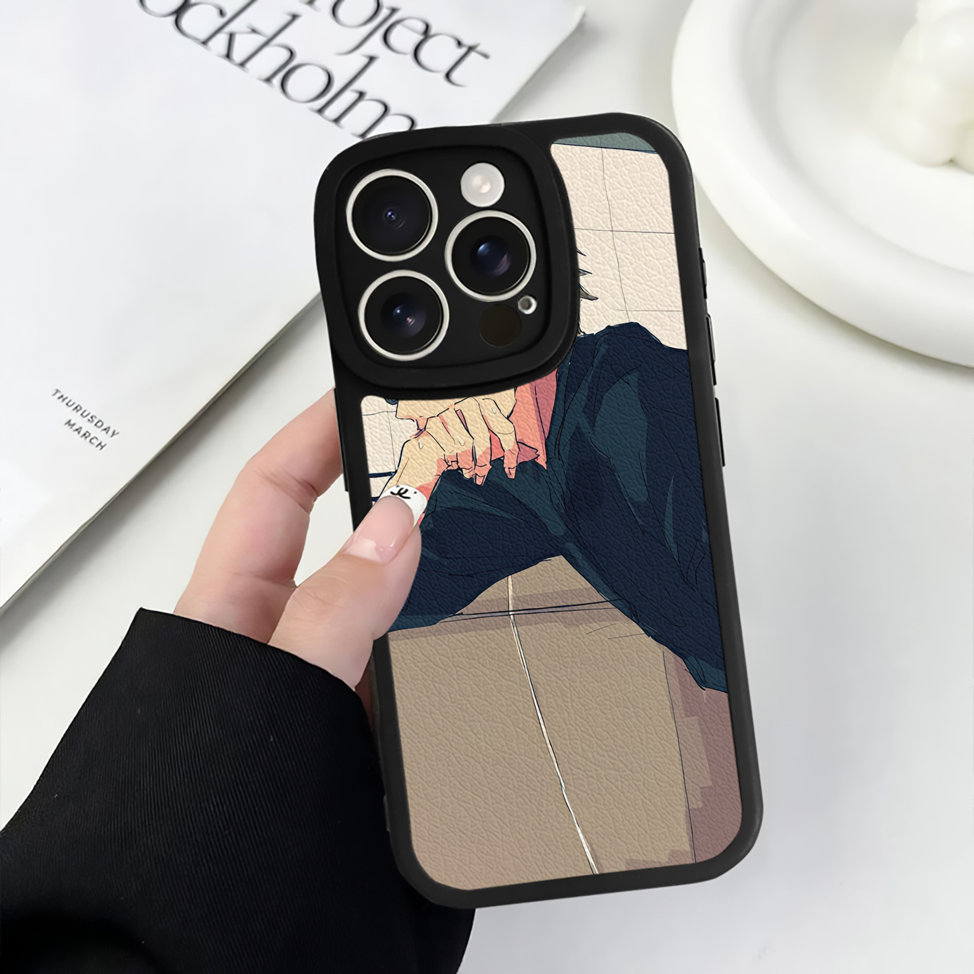 （画像用） ハイキュー!! Haikyu!! 【iPhone 16シリーズ対応】シリコンスマホケース（レザー調） 材質：シリコン
